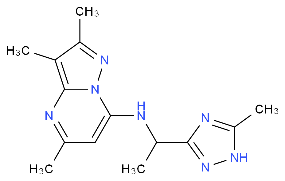 2,3,5-trimethyl-N-[1-(5-methyl-1H-1,2,4-triazol-3-yl)ethyl]pyrazolo[1,5-a]pyrimidin-7-amine_Molecular_structure_CAS_)