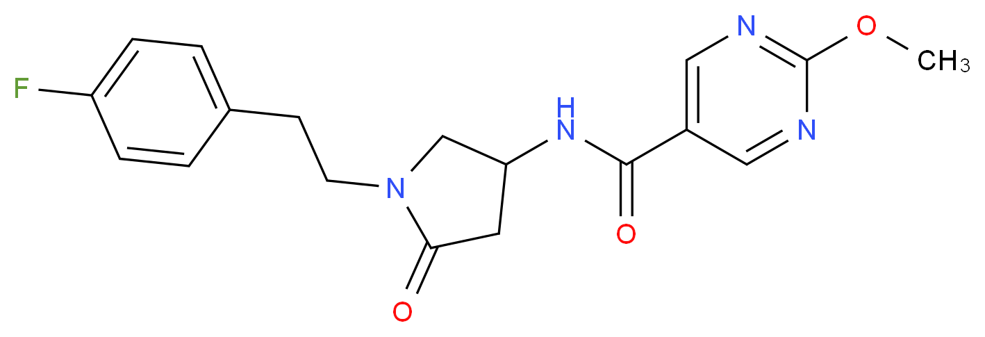 N-{1-[2-(4-fluorophenyl)ethyl]-5-oxopyrrolidin-3-yl}-2-methoxypyrimidine-5-carboxamide_Molecular_structure_CAS_)