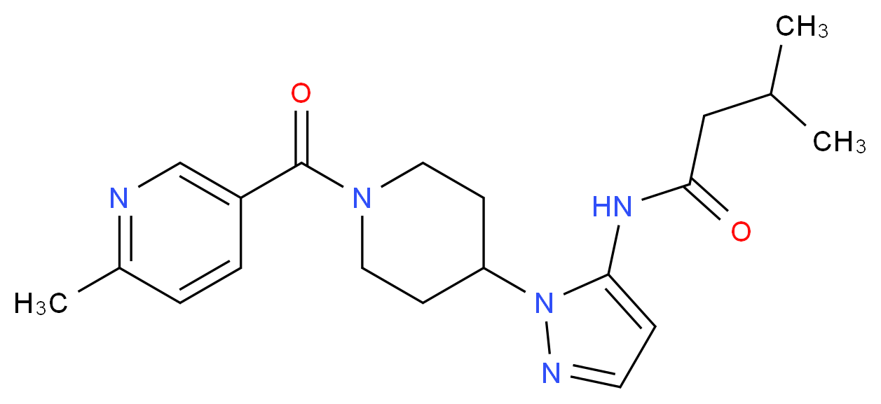 3-methyl-N-(1-{1-[(6-methyl-3-pyridinyl)carbonyl]-4-piperidinyl}-1H-pyrazol-5-yl)butanamide_Molecular_structure_CAS_)