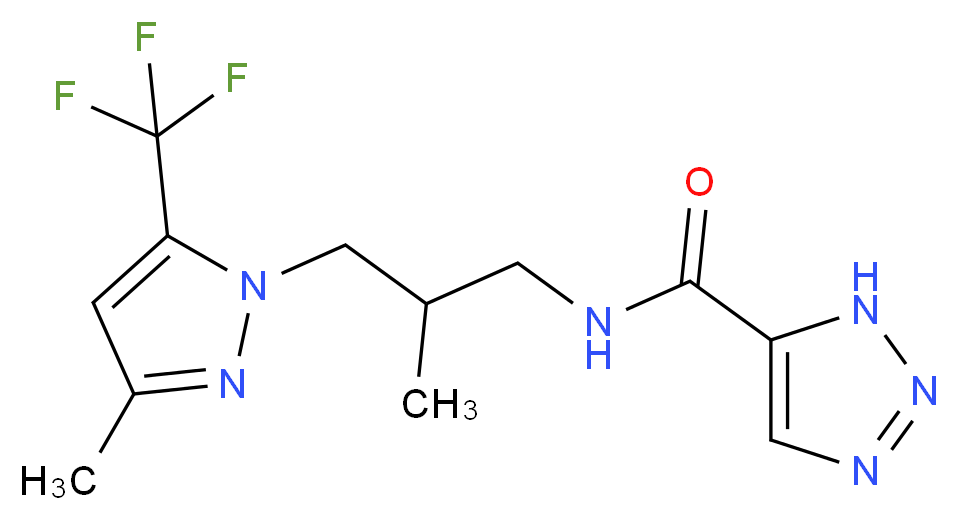 N-{2-methyl-3-[3-methyl-5-(trifluoromethyl)-1H-pyrazol-1-yl]propyl}-1H-1,2,3-triazole-5-carboxamide_Molecular_structure_CAS_)