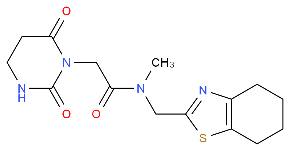 2-(2,6-dioxotetrahydropyrimidin-1(2H)-yl)-N-methyl-N-(4,5,6,7-tetrahydro-1,3-benzothiazol-2-ylmethyl)acetamide_Molecular_structure_CAS_)