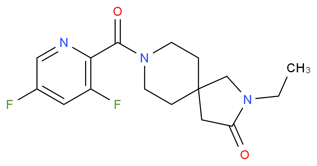 8-[(3,5-difluoropyridin-2-yl)carbonyl]-2-ethyl-2,8-diazaspiro[4.5]decan-3-one_Molecular_structure_CAS_)