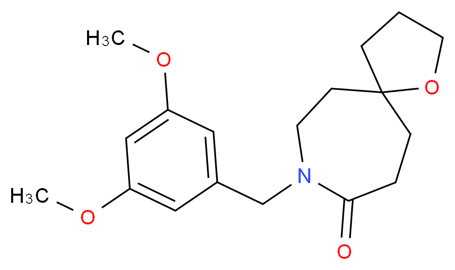 8-(3,5-dimethoxybenzyl)-1-oxa-8-azaspiro[4.6]undecan-9-one_Molecular_structure_CAS_)