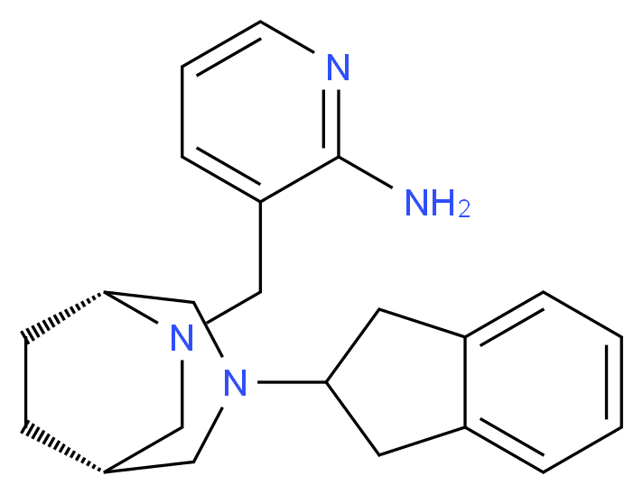 3-{[(1S*,5R*)-3-(2,3-dihydro-1H-inden-2-yl)-3,6-diazabicyclo[3.2.2]non-6-yl]methyl}-2-pyridinamine_Molecular_structure_CAS_)