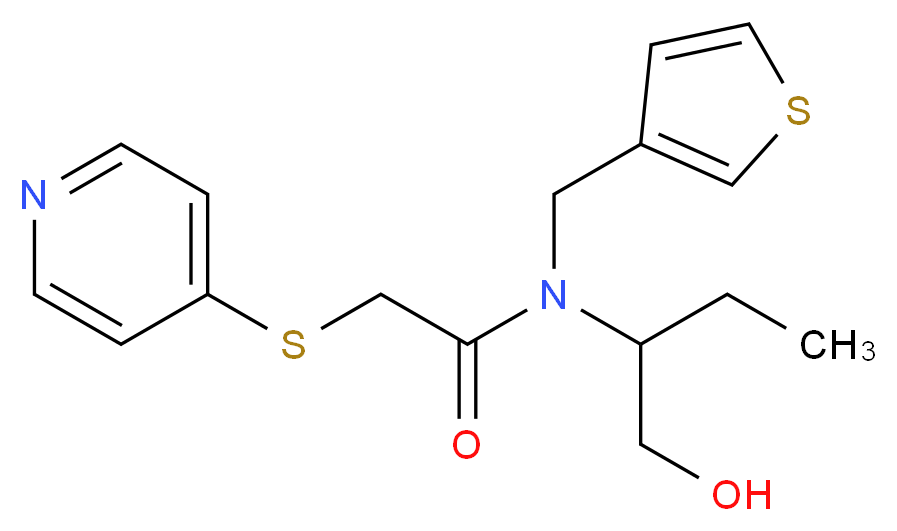 N-[1-(hydroxymethyl)propyl]-2-(pyridin-4-ylthio)-N-(3-thienylmethyl)acetamide_Molecular_structure_CAS_)