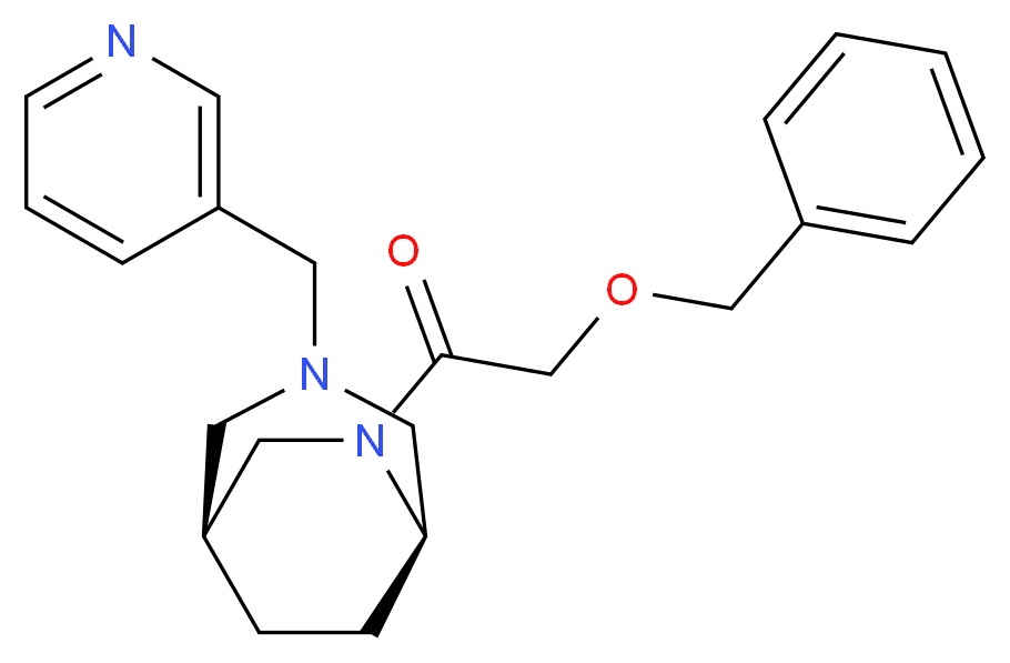 (1S*,5R*)-6-[(benzyloxy)acetyl]-3-(pyridin-3-ylmethyl)-3,6-diazabicyclo[3.2.2]nonane_Molecular_structure_CAS_)