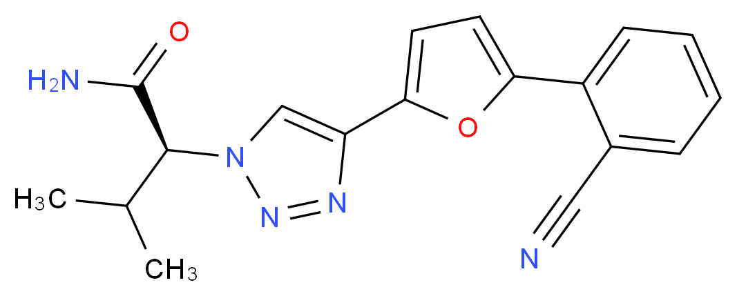 (2S)-2-{4-[5-(2-cyanophenyl)-2-furyl]-1H-1,2,3-triazol-1-yl}-3-methylbutanamide_Molecular_structure_CAS_)