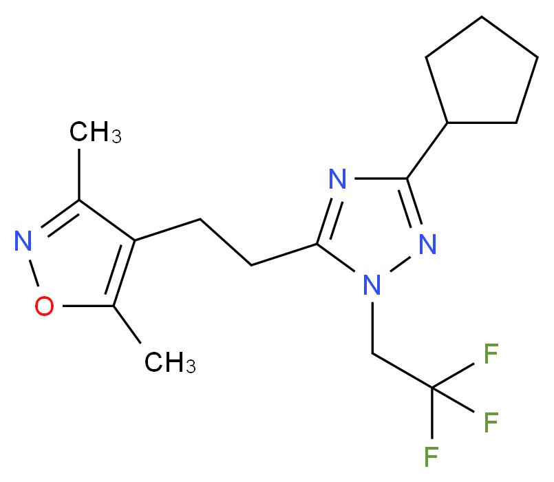 3-cyclopentyl-5-[2-(3,5-dimethylisoxazol-4-yl)ethyl]-1-(2,2,2-trifluoroethyl)-1H-1,2,4-triazole_Molecular_structure_CAS_)