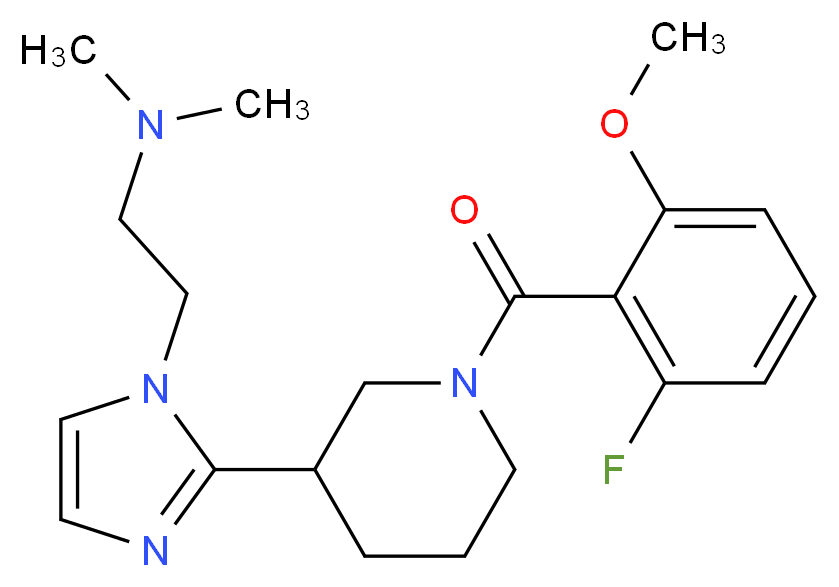 (2-{2-[1-(2-fluoro-6-methoxybenzoyl)piperidin-3-yl]-1H-imidazol-1-yl}ethyl)dimethylamine_Molecular_structure_CAS_)