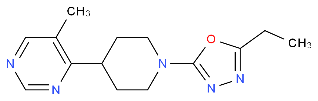4-[1-(5-ethyl-1,3,4-oxadiazol-2-yl)piperidin-4-yl]-5-methylpyrimidine_Molecular_structure_CAS_)