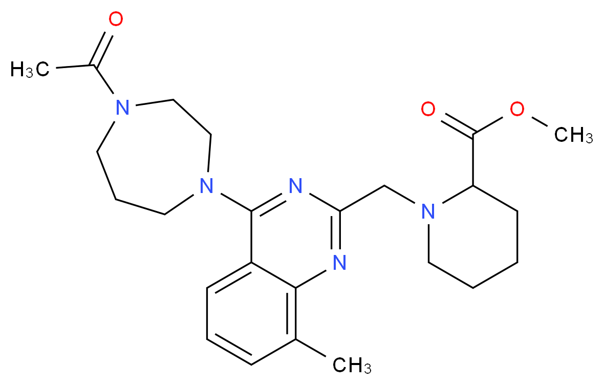 methyl 1-{[4-(4-acetyl-1,4-diazepan-1-yl)-8-methyl-2-quinazolinyl]methyl}-2-piperidinecarboxylate_Molecular_structure_CAS_)