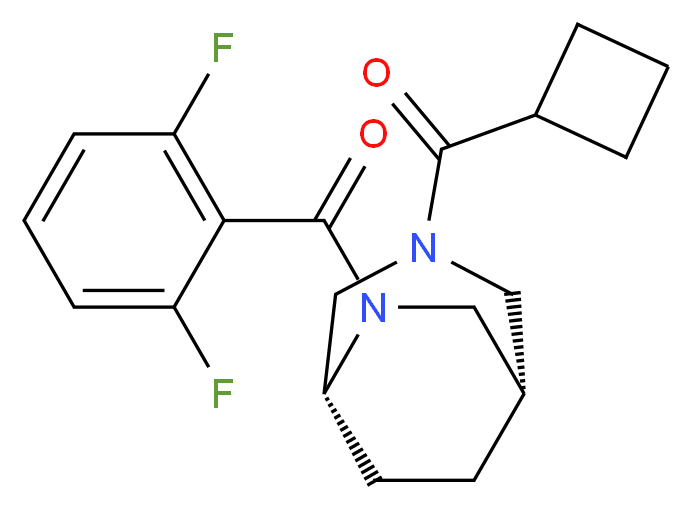 (1S*,5R*)-3-(cyclobutylcarbonyl)-6-(2,6-difluorobenzoyl)-3,6-diazabicyclo[3.2.2]nonane_Molecular_structure_CAS_)