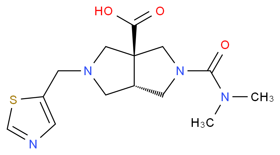 (3aS*,6aS*)-2-[(dimethylamino)carbonyl]-5-(1,3-thiazol-5-ylmethyl)hexahydropyrrolo[3,4-c]pyrrole-3a(1H)-carboxylic acid_Molecular_structure_CAS_)