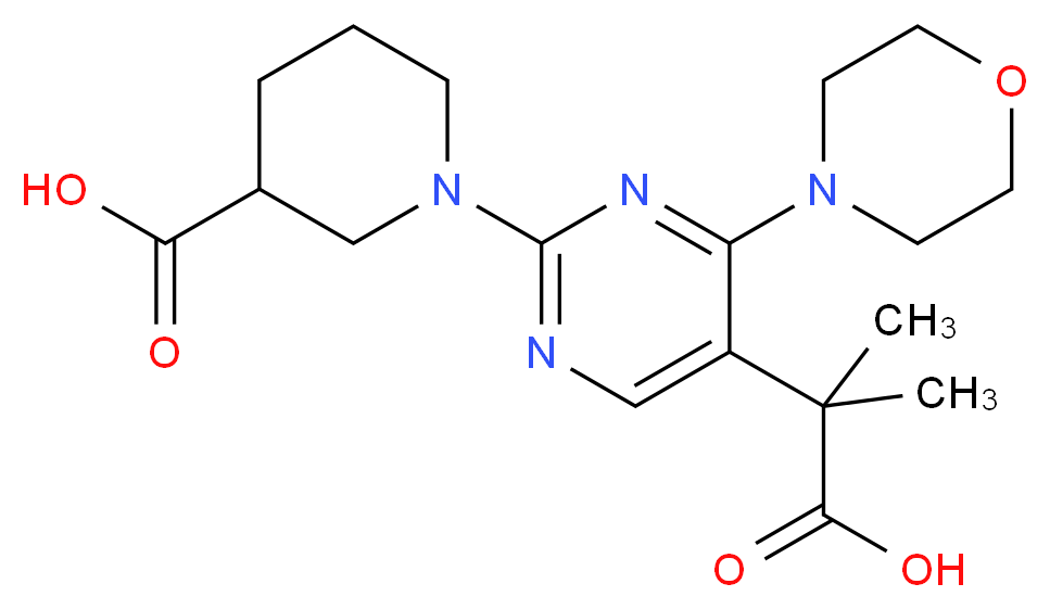 1-[5-(1-carboxy-1-methylethyl)-4-morpholin-4-ylpyrimidin-2-yl]piperidine-3-carboxylic acid_Molecular_structure_CAS_)