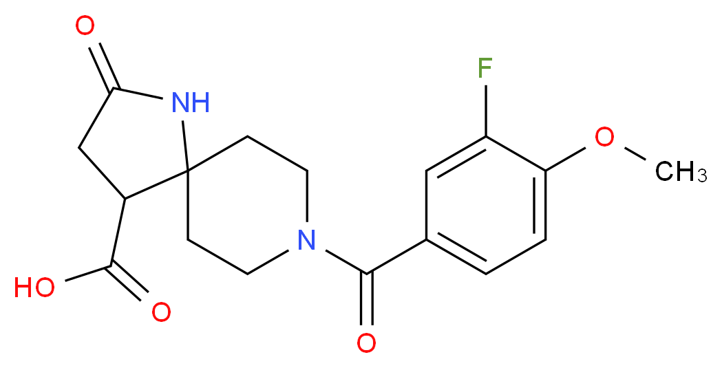 8-(3-fluoro-4-methoxybenzoyl)-2-oxo-1,8-diazaspiro[4.5]decane-4-carboxylic acid_Molecular_structure_CAS_)