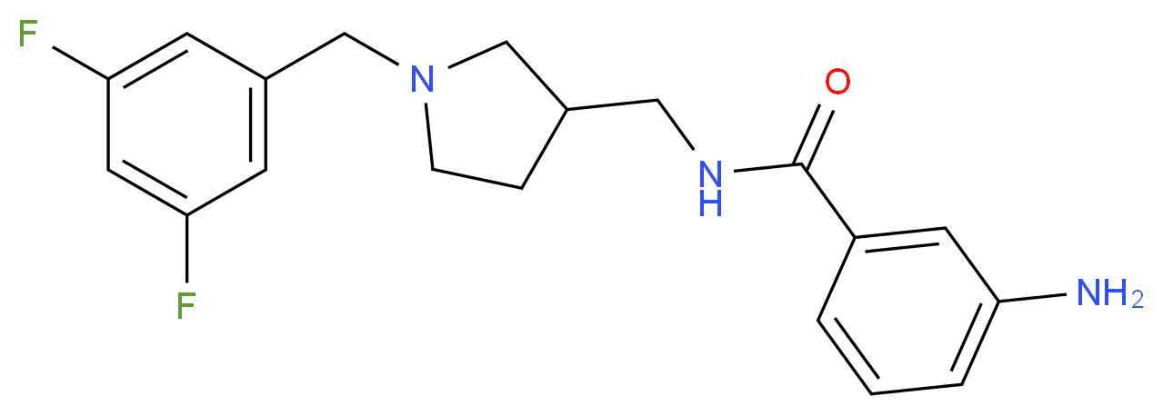 3-amino-N-{[1-(3,5-difluorobenzyl)pyrrolidin-3-yl]methyl}benzamide_Molecular_structure_CAS_)