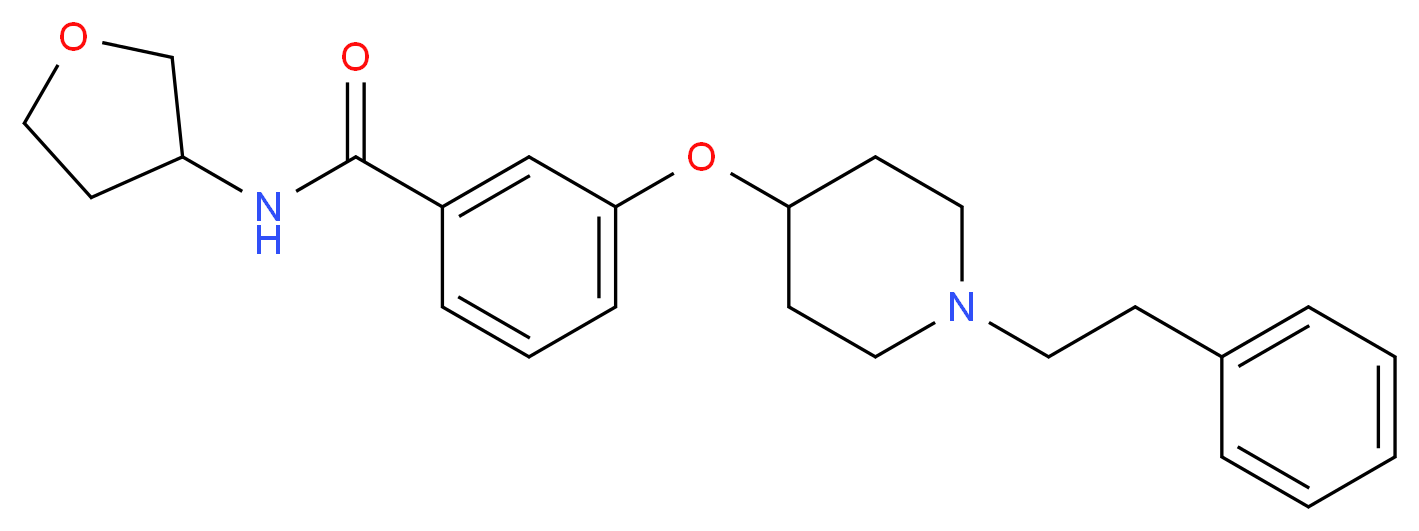 3-{[1-(2-phenylethyl)piperidin-4-yl]oxy}-N-(tetrahydrofuran-3-yl)benzamide_Molecular_structure_CAS_)