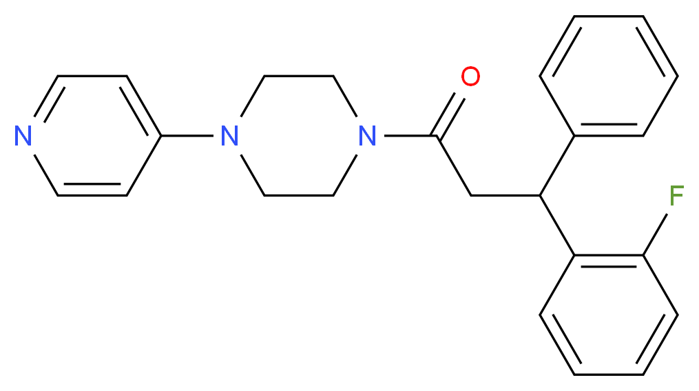 1-[3-(2-fluorophenyl)-3-phenylpropanoyl]-4-(4-pyridinyl)piperazine_Molecular_structure_CAS_)