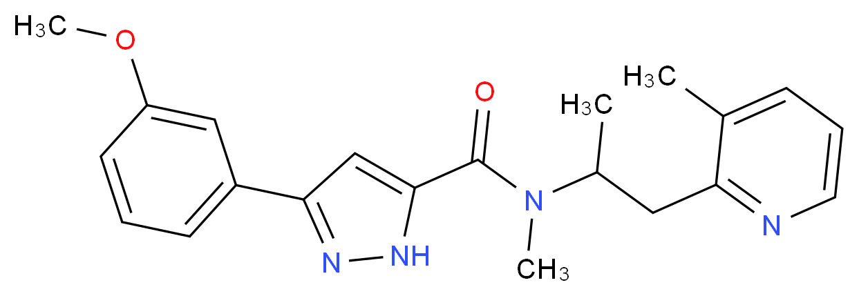 3-(3-methoxyphenyl)-N-methyl-N-[1-methyl-2-(3-methyl-2-pyridinyl)ethyl]-1H-pyrazole-5-carboxamide_Molecular_structure_CAS_)