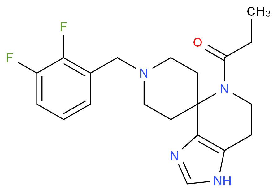 1'-(2,3-difluorobenzyl)-5-propionyl-1,5,6,7-tetrahydrospiro[imidazo[4,5-c]pyridine-4,4'-piperidine]_Molecular_structure_CAS_)