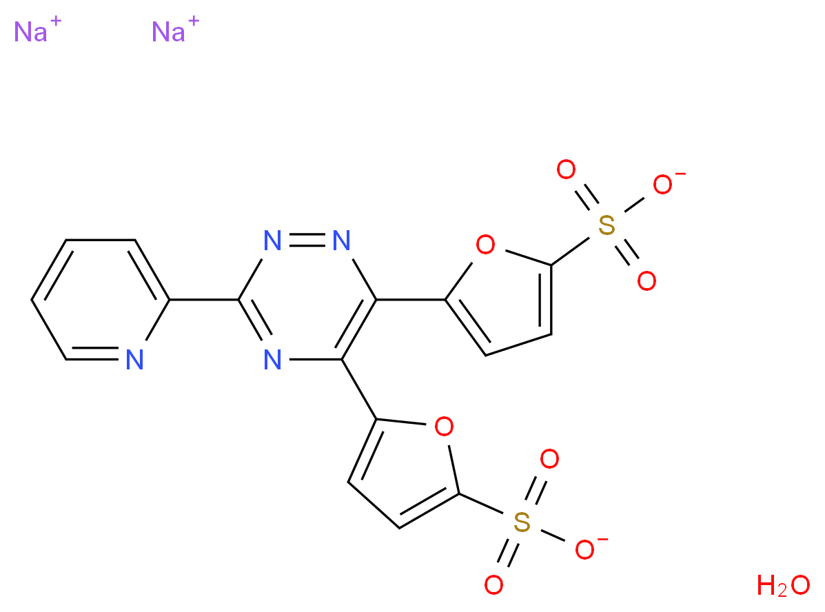 3-(2-Pyridyl)-5,6-bis(5-sulfo-2-furyl)-1,2,4-triazine disodium salt hydrate_Molecular_structure_CAS_698999-54-1)