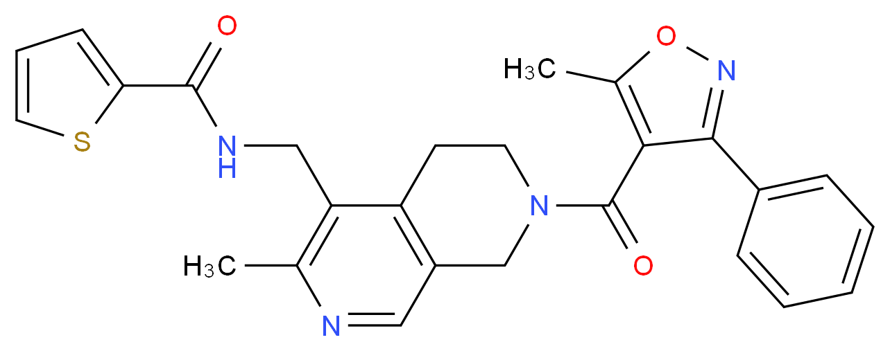 N-({3-methyl-7-[(5-methyl-3-phenyl-4-isoxazolyl)carbonyl]-5,6,7,8-tetrahydro-2,7-naphthyridin-4-yl}methyl)-2-thiophenecarboxamide_Molecular_structure_CAS_)