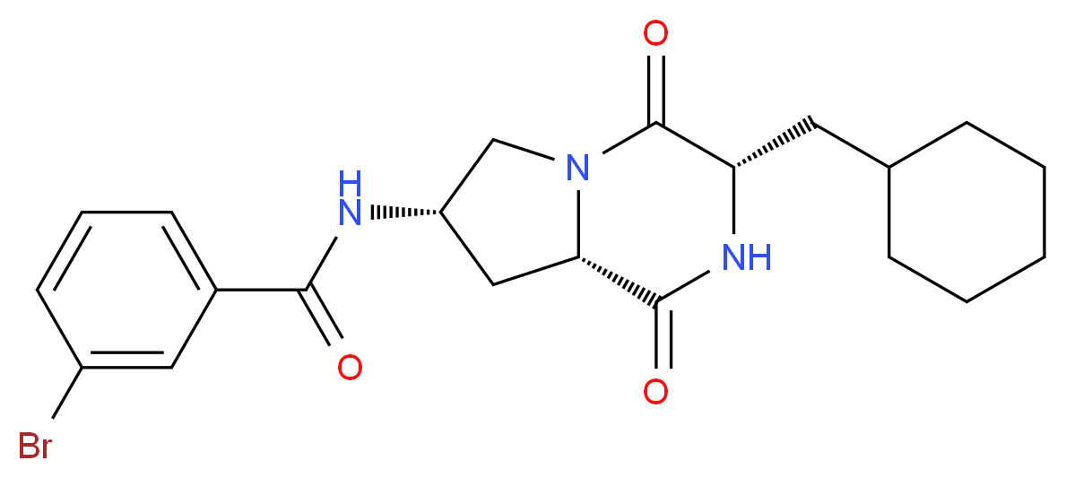 3-bromo-N-[(3S,7S,8aS)-3-(cyclohexylmethyl)-1,4-dioxooctahydropyrrolo[1,2-a]pyrazin-7-yl]benzamide_Molecular_structure_CAS_)