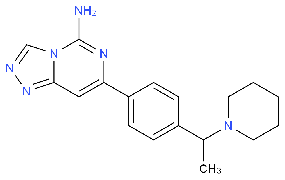 7-[4-(1-piperidin-1-ylethyl)phenyl][1,2,4]triazolo[4,3-c]pyrimidin-5-amine_Molecular_structure_CAS_)