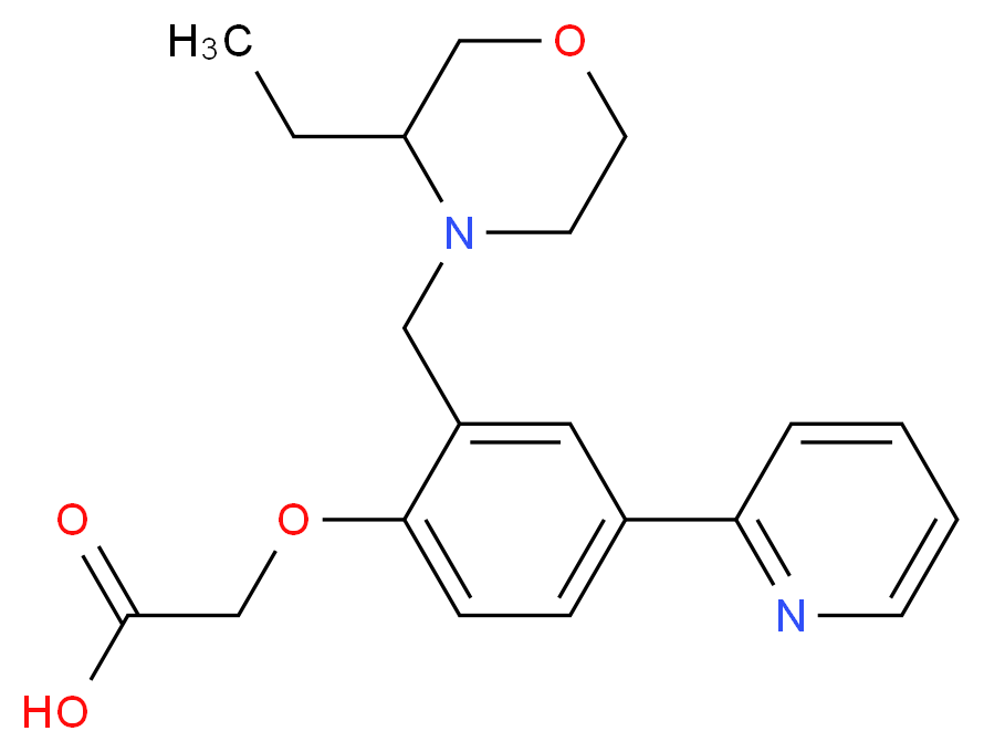 {2-[(3-ethylmorpholin-4-yl)methyl]-4-pyridin-2-ylphenoxy}acetic acid_Molecular_structure_CAS_)