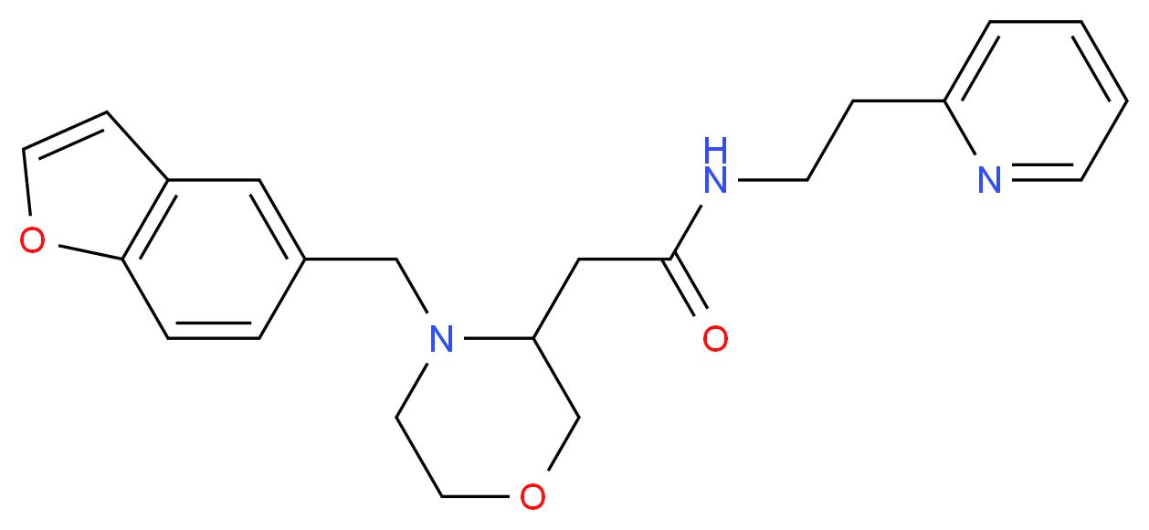 2-[4-(1-benzofuran-5-ylmethyl)-3-morpholinyl]-N-[2-(2-pyridinyl)ethyl]acetamide_Molecular_structure_CAS_)