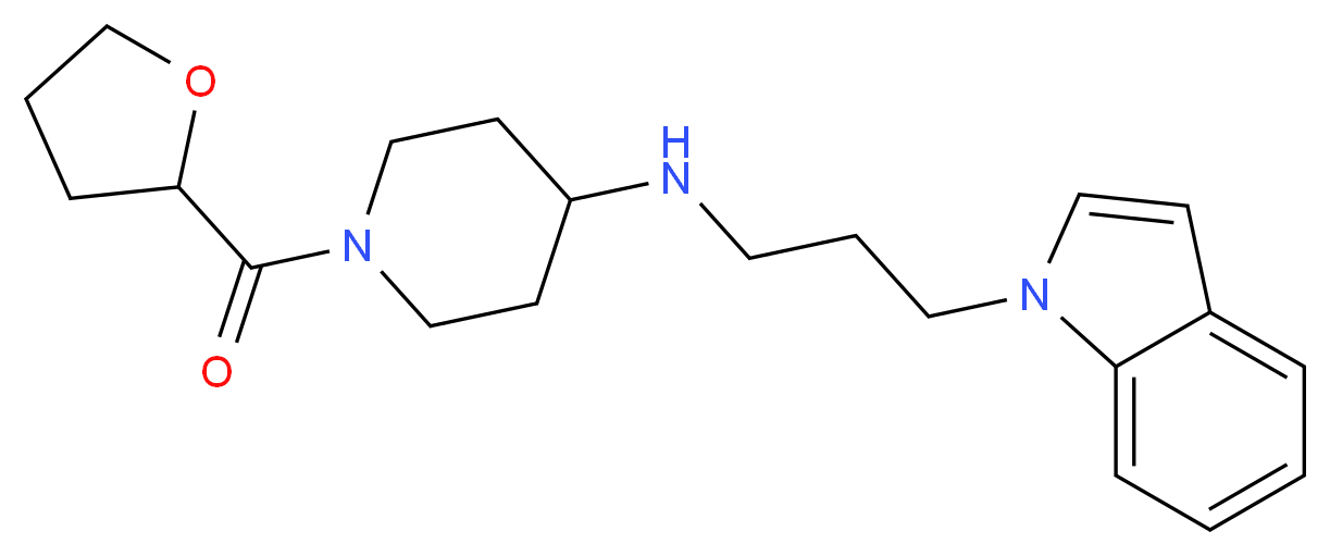N-[3-(1H-indol-1-yl)propyl]-1-(tetrahydrofuran-2-ylcarbonyl)piperidin-4-amine_Molecular_structure_CAS_)