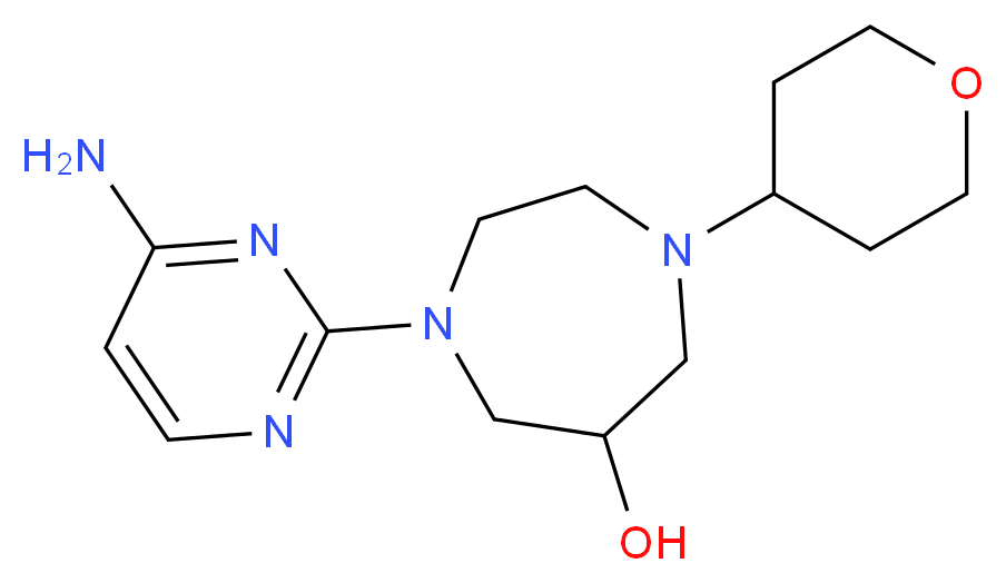 1-(4-aminopyrimidin-2-yl)-4-(tetrahydro-2H-pyran-4-yl)-1,4-diazepan-6-ol_Molecular_structure_CAS_)