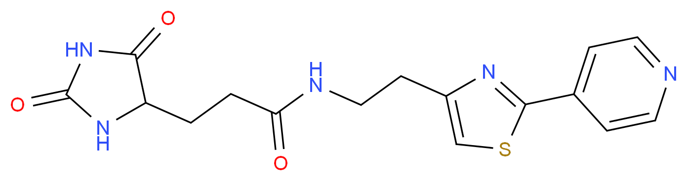 3-(2,5-dioxo-4-imidazolidinyl)-N-{2-[2-(4-pyridinyl)-1,3-thiazol-4-yl]ethyl}propanamide_Molecular_structure_CAS_)