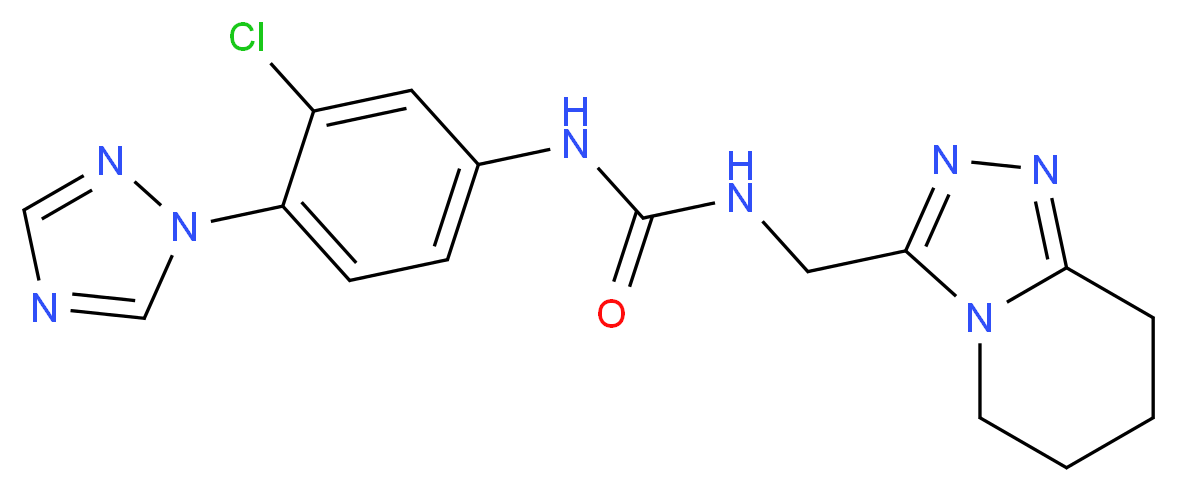 N-[3-chloro-4-(1H-1,2,4-triazol-1-yl)phenyl]-N'-(5,6,7,8-tetrahydro[1,2,4]triazolo[4,3-a]pyridin-3-ylmethyl)urea_Molecular_structure_CAS_)