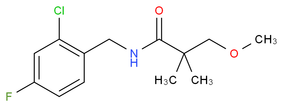 N-(2-chloro-4-fluorobenzyl)-3-methoxy-2,2-dimethylpropanamide_Molecular_structure_CAS_)