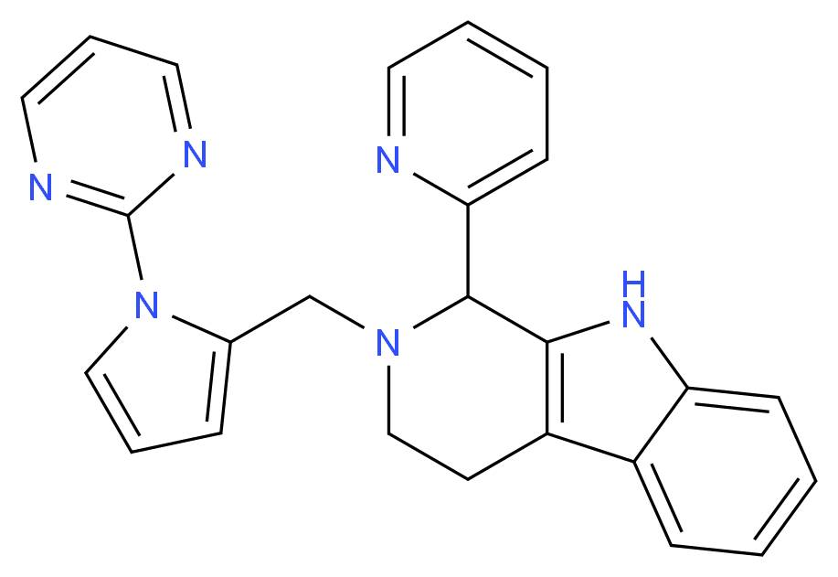 1-(2-pyridinyl)-2-{[1-(2-pyrimidinyl)-1H-pyrrol-2-yl]methyl}-2,3,4,9-tetrahydro-1H-beta-carboline_Molecular_structure_CAS_)