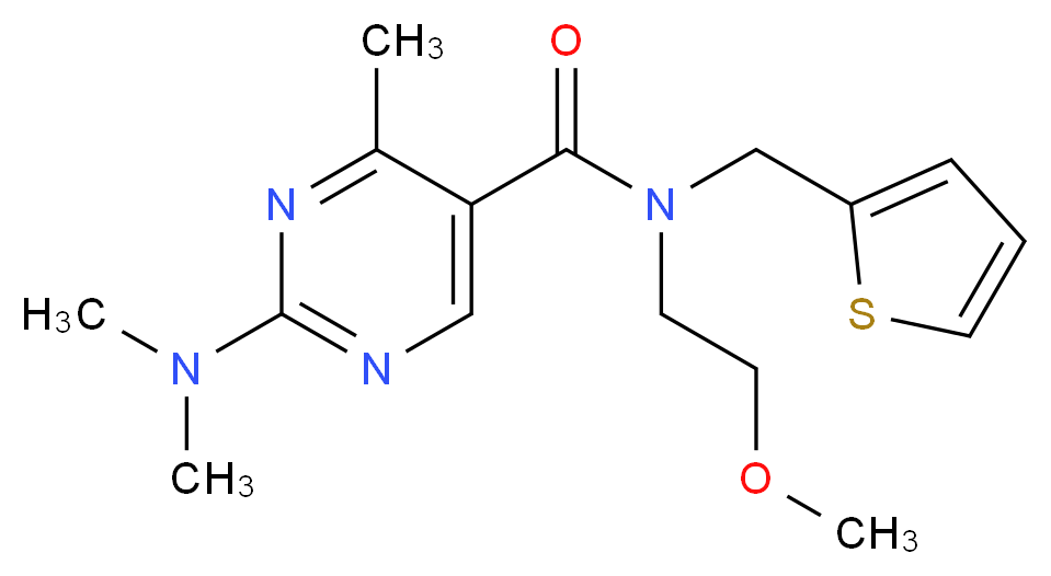 2-(dimethylamino)-N-(2-methoxyethyl)-4-methyl-N-(2-thienylmethyl)-5-pyrimidinecarboxamide_Molecular_structure_CAS_)