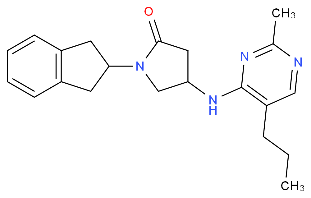 1-(2,3-dihydro-1H-inden-2-yl)-4-[(2-methyl-5-propylpyrimidin-4-yl)amino]pyrrolidin-2-one_Molecular_structure_CAS_)