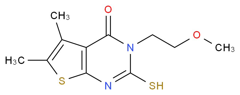 2-Mercapto-3-(2-methoxy-ethyl)-5,6-dimethyl-3H-thieno[2,3-d]pyrimidin-4-one_Molecular_structure_CAS_)