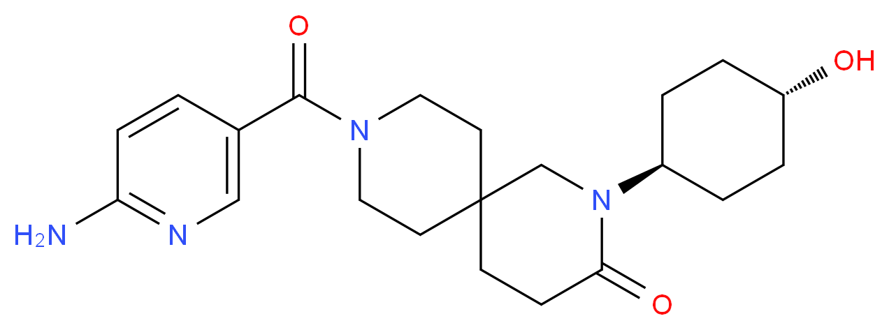 9-[(6-aminopyridin-3-yl)carbonyl]-2-(trans-4-hydroxycyclohexyl)-2,9-diazaspiro[5.5]undecan-3-one_Molecular_structure_CAS_)