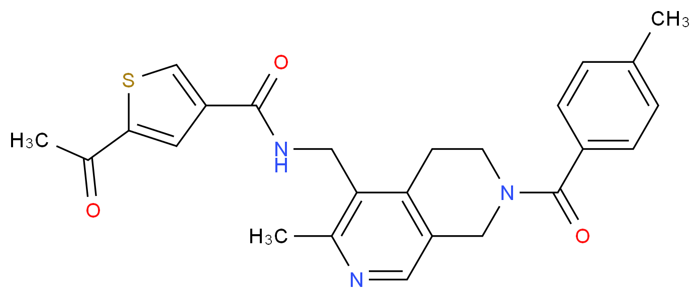5-acetyl-N-{[3-methyl-7-(4-methylbenzoyl)-5,6,7,8-tetrahydro-2,7-naphthyridin-4-yl]methyl}-3-thiophenecarboxamide_Molecular_structure_CAS_)