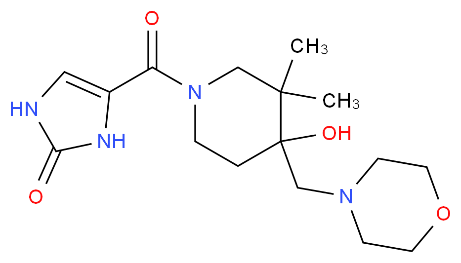 4-{[4-hydroxy-3,3-dimethyl-4-(morpholin-4-ylmethyl)piperidin-1-yl]carbonyl}-1,3-dihydro-2H-imidazol-2-one_Molecular_structure_CAS_)