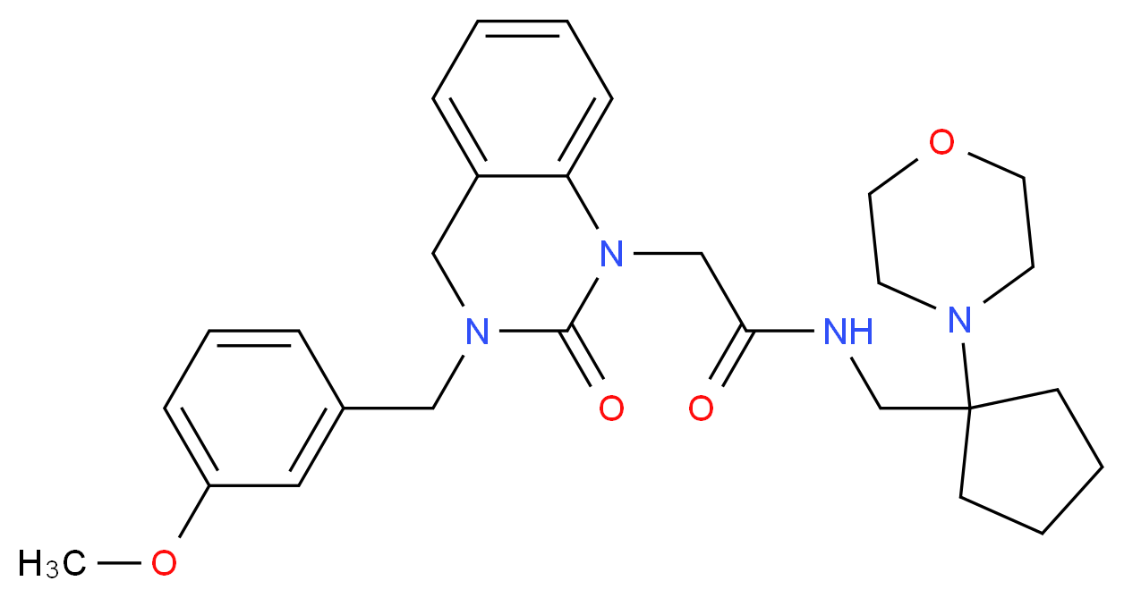 2-[3-(3-methoxybenzyl)-2-oxo-3,4-dihydro-1(2H)-quinazolinyl]-N-{[1-(4-morpholinyl)cyclopentyl]methyl}acetamide_Molecular_structure_CAS_)