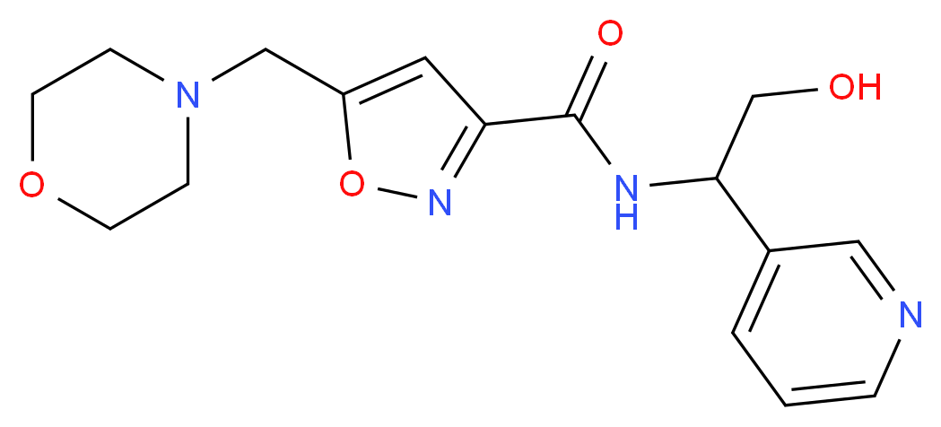 N-(2-hydroxy-1-pyridin-3-ylethyl)-5-(morpholin-4-ylmethyl)isoxazole-3-carboxamide_Molecular_structure_CAS_)