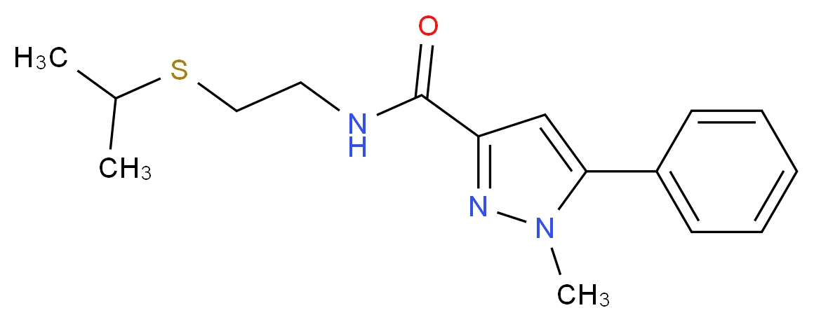 N-[2-(isopropylthio)ethyl]-1-methyl-5-phenyl-1H-pyrazole-3-carboxamide_Molecular_structure_CAS_)