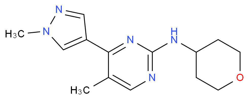 5-methyl-4-(1-methyl-1H-pyrazol-4-yl)-N-(tetrahydro-2H-pyran-4-yl)pyrimidin-2-amine_Molecular_structure_CAS_)