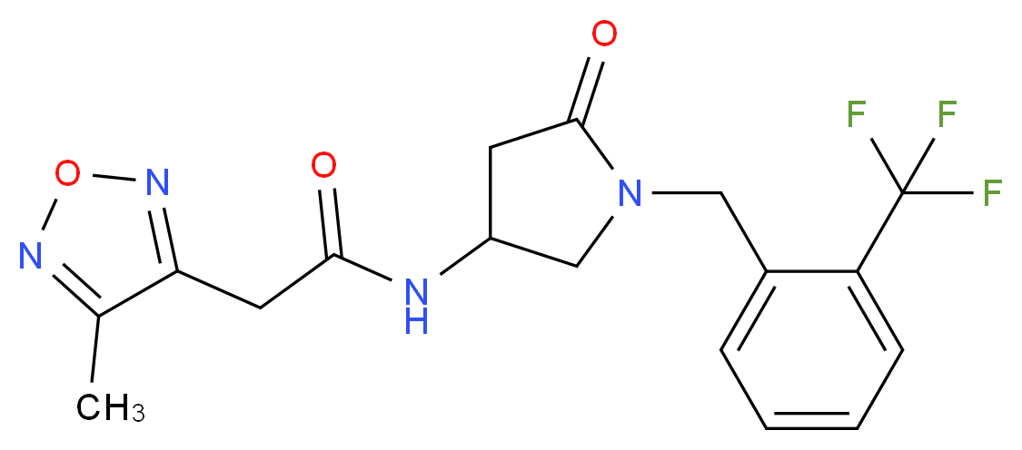 2-(4-methyl-1,2,5-oxadiazol-3-yl)-N-{5-oxo-1-[2-(trifluoromethyl)benzyl]-3-pyrrolidinyl}acetamide_Molecular_structure_CAS_)
