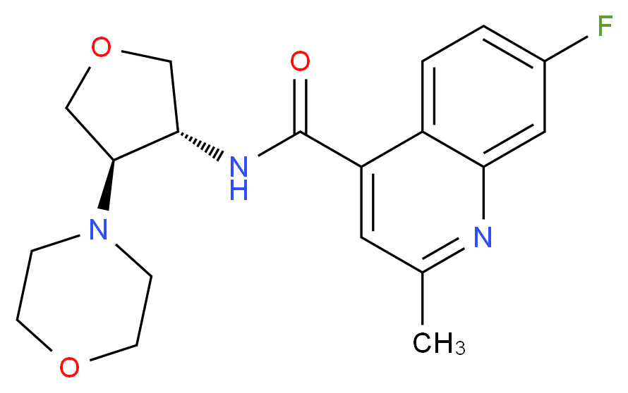 7-fluoro-2-methyl-N-[(3R*,4R*)-4-(4-morpholinyl)tetrahydro-3-furanyl]-4-quinolinecarboxamide_Molecular_structure_CAS_)