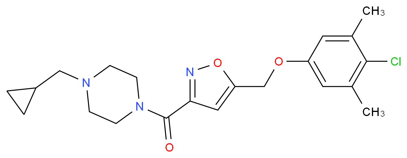 1-({5-[(4-chloro-3,5-dimethylphenoxy)methyl]-3-isoxazolyl}carbonyl)-4-(cyclopropylmethyl)piperazine_Molecular_structure_CAS_)