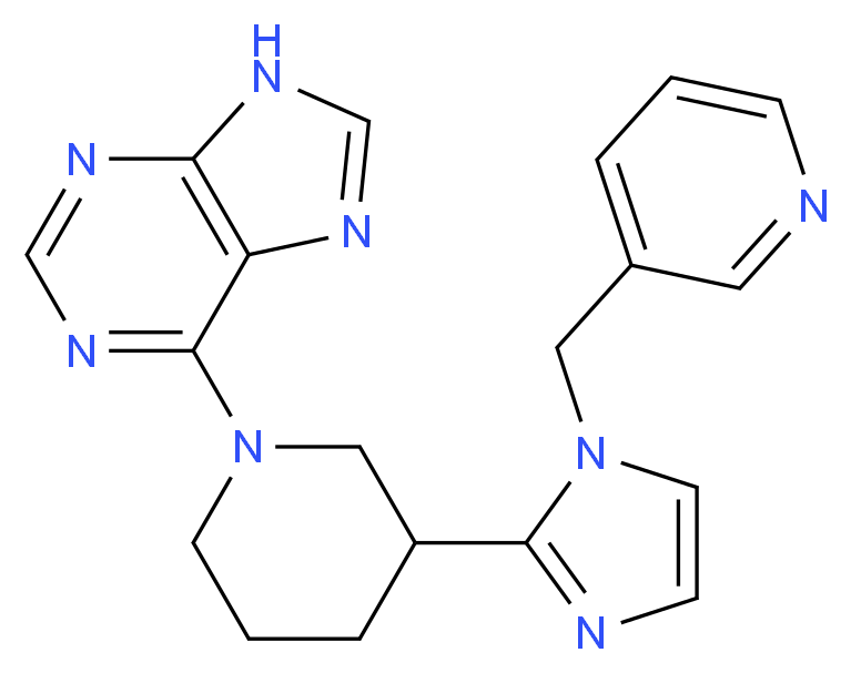 6-{3-[1-(3-pyridinylmethyl)-1H-imidazol-2-yl]-1-piperidinyl}-9H-purine_Molecular_structure_CAS_)